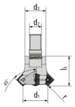 SQUAREWORX® vel. M pro srážení hran frézováním