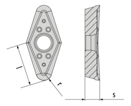 Břitová destička tvaru V - neželezné materiály