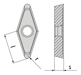 Břitová destička tvaru V - neželezné materiály